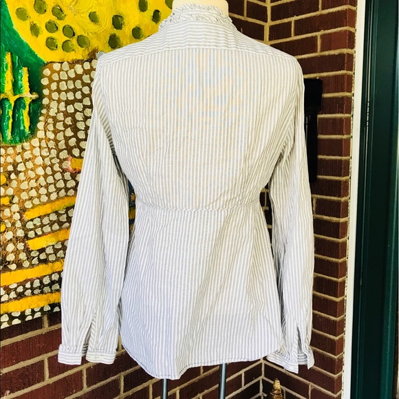 J. Crew Stripe Popover Longsleeve Top - Picture 4 of 7